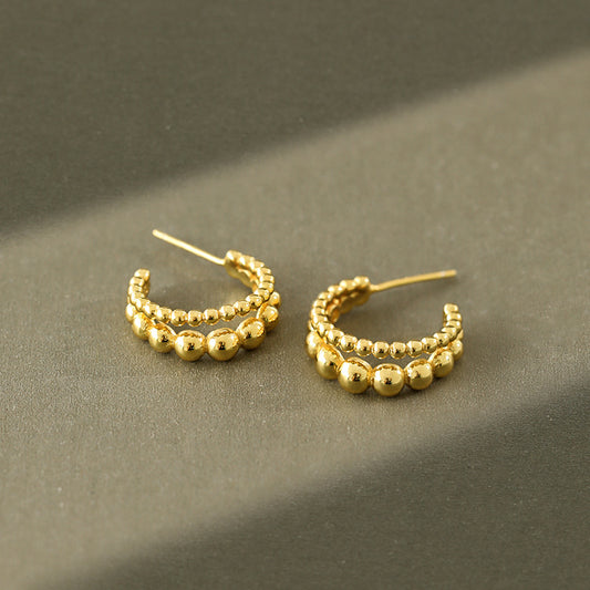 Double Beaded Hoops