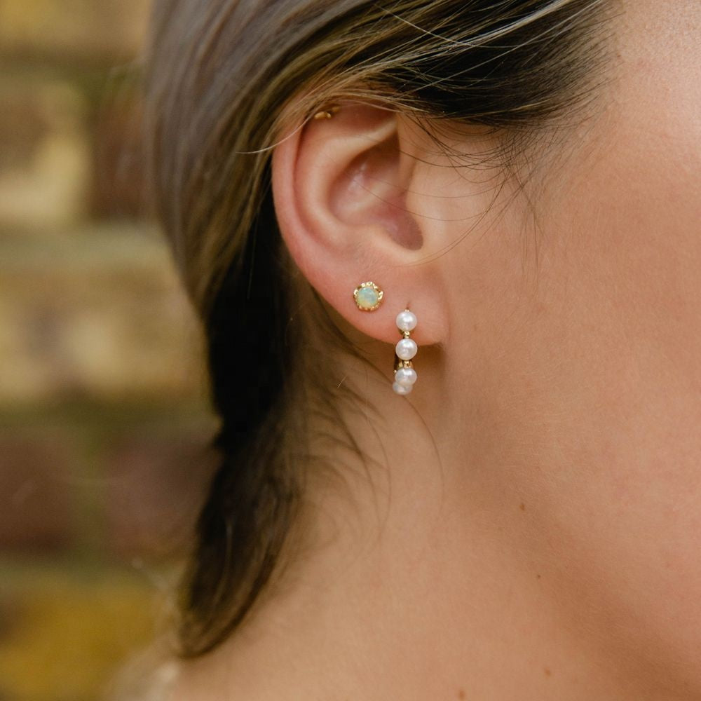 Mini Opal Solitaire Studs