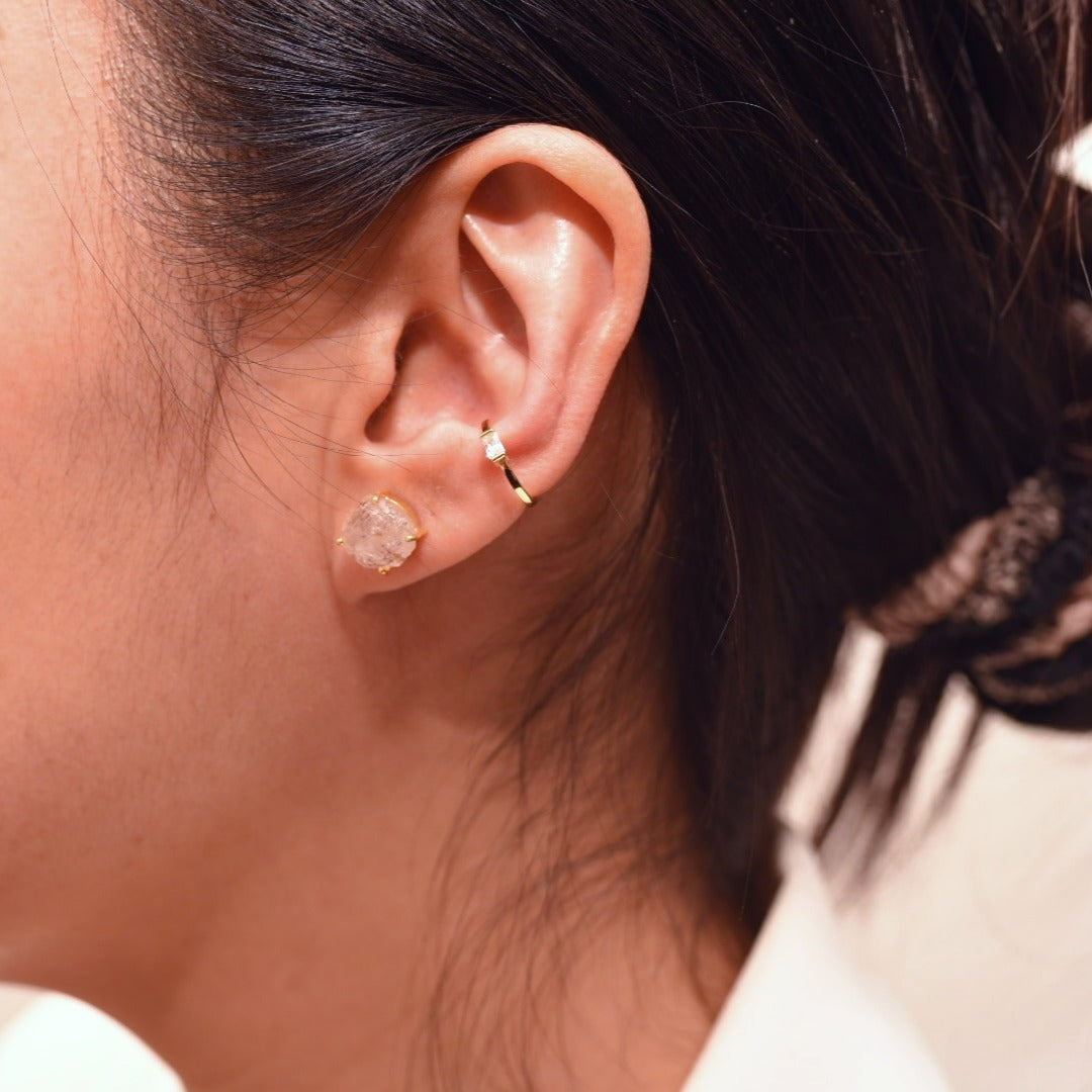 Solitaire Baguette Ear Cuffs