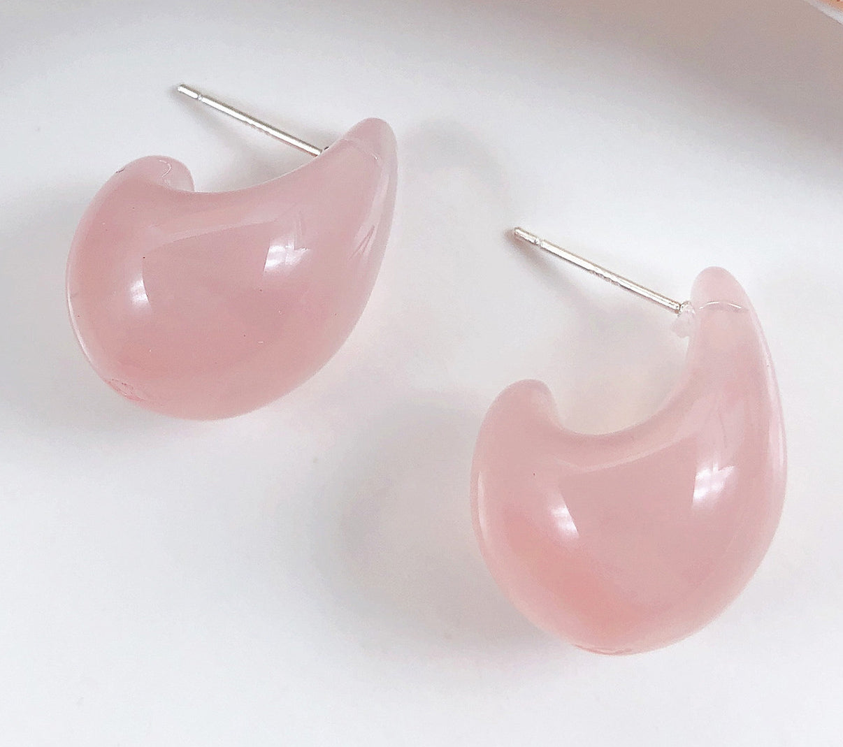 Cotton Candy Resin Hoop Earrings
