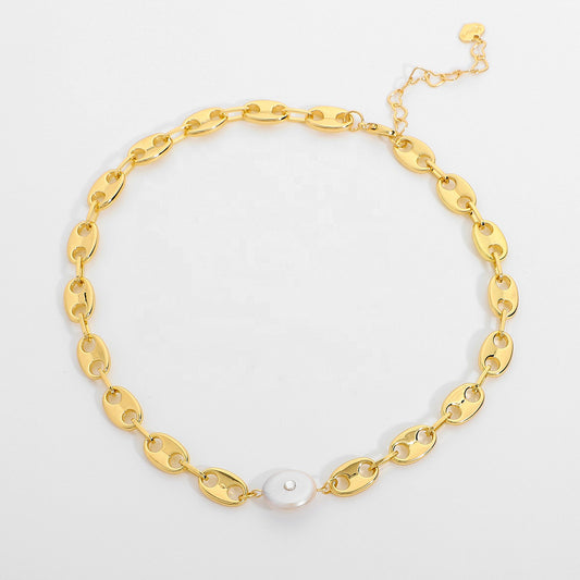 Choker Necklace w Pearl Accent