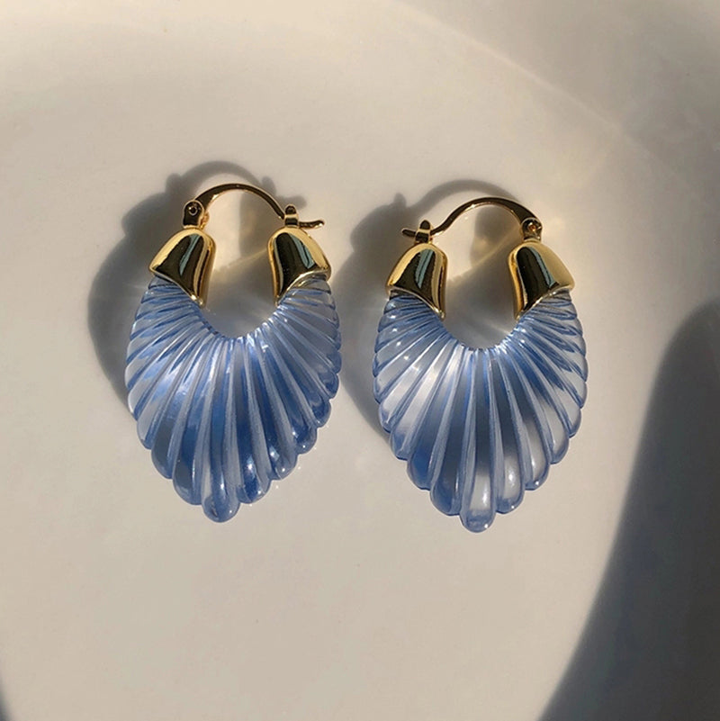 Periwinkle Resin Hoop Earrings