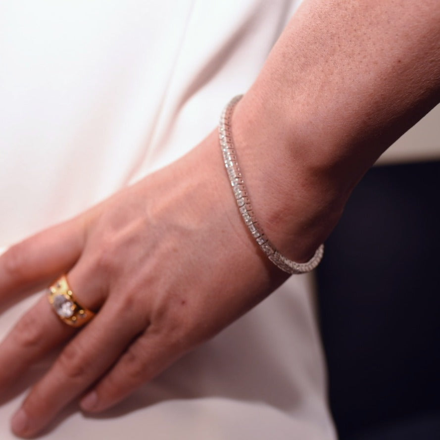 Square CZ Tennis Bracelet