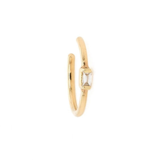 Solitaire Baguette Ear Cuffs