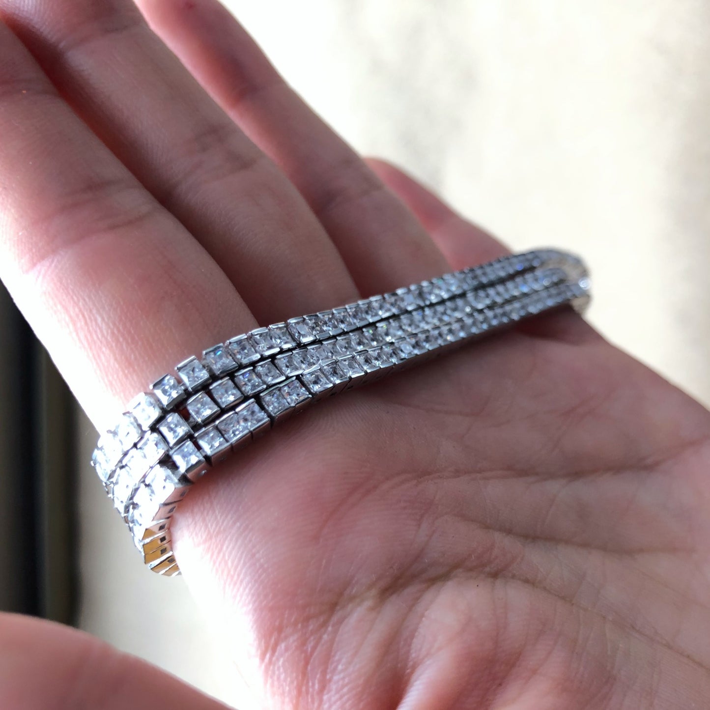 Square CZ Tennis Bracelet