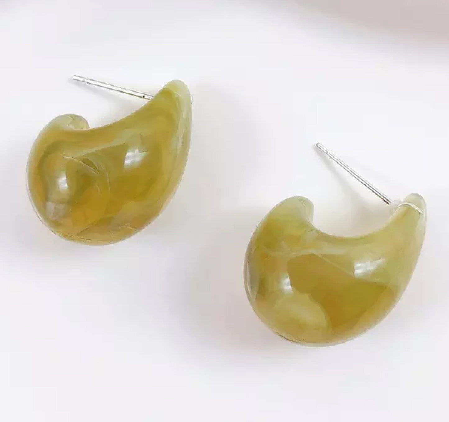 Cotton Candy Resin Hoop Earrings