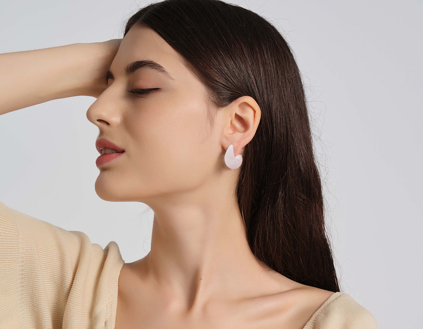 Cotton Candy Resin Hoop Earrings